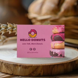 Sweet Donuts Business   Niedlicher rosa Strichcode Visitenkarte