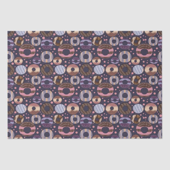 Sweet Donuts Kinderdusche: Kleines Mädchen, Lila Seidenpapier (Vorderseite)