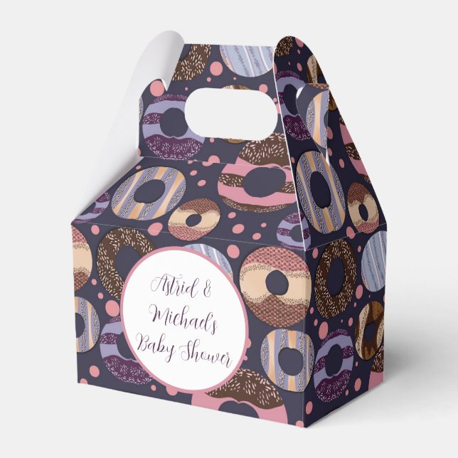 Sweet Donuts Lila Girl Baby Dusche Geschenkschachtel (Vorderseite)