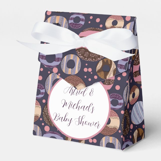 Sweet Donuts Lila Girl Baby Dusche Geschenkschachtel (Vorderseite)
