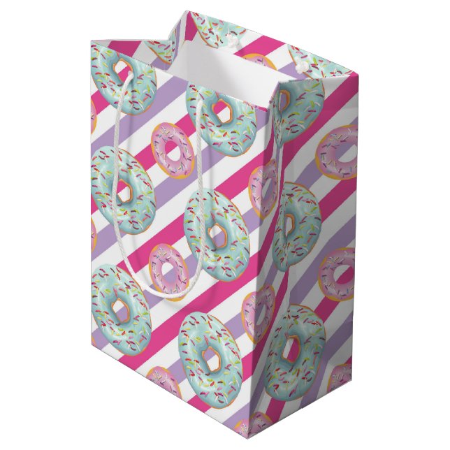 Sweet Donuts Serie Design 1 Mittlere Geschenktüte (Rückseite Schrägansicht)