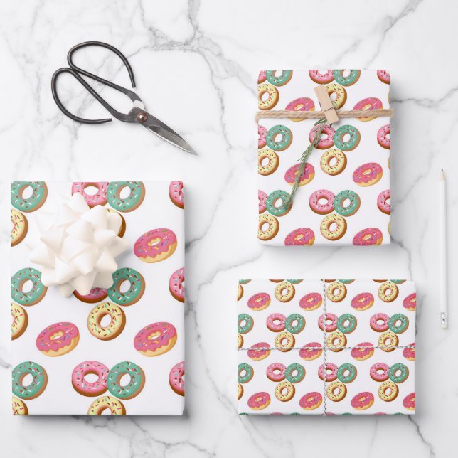 Sweet Donuts Serie Design 3 Geschenkpapier Set (Vorderseite)