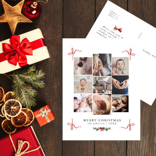 Sweet Doodle Bows Chic Foto Collage Weihnachten