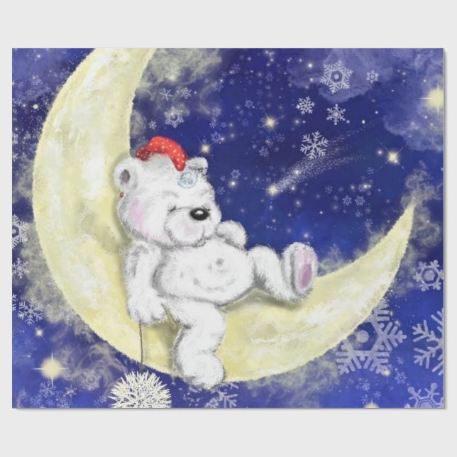 Sweet Dreaming Little Bär - Frohe Weihnachten Geschenkpapier (Flach)