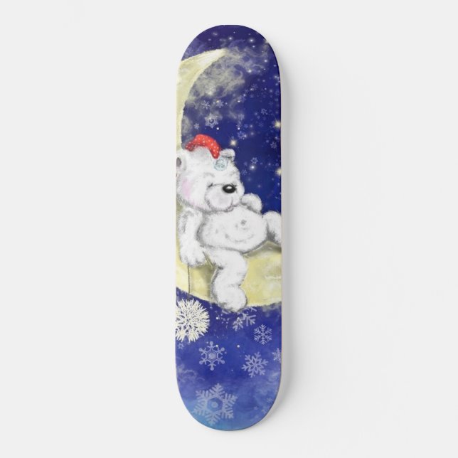 Sweet Dreaming Little Bär - Frohe Weihnachten Skateboard (Vorderseite)