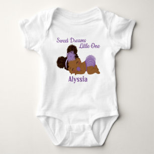 Sweet Dreams African American Baby Girl Bodysuit Baby Strampler