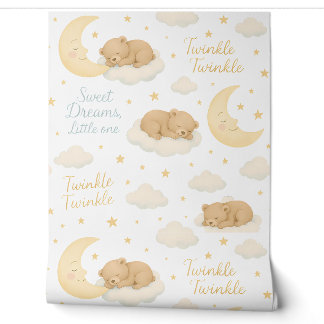 Sweet Dreams Baby Bear Kinderzimmer Wallpaper - Mo Tapete