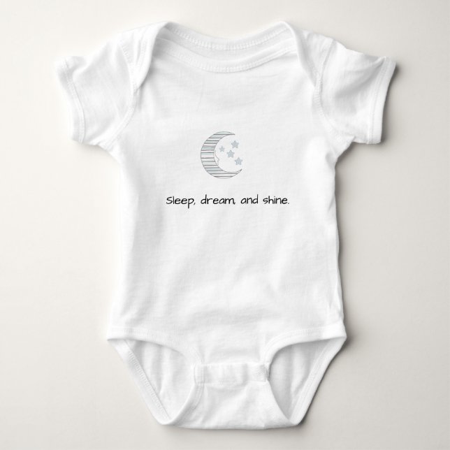 Sweet Dreams Baby - Crescent Moon & Stars Baby Out Strampler (Vorderseite)