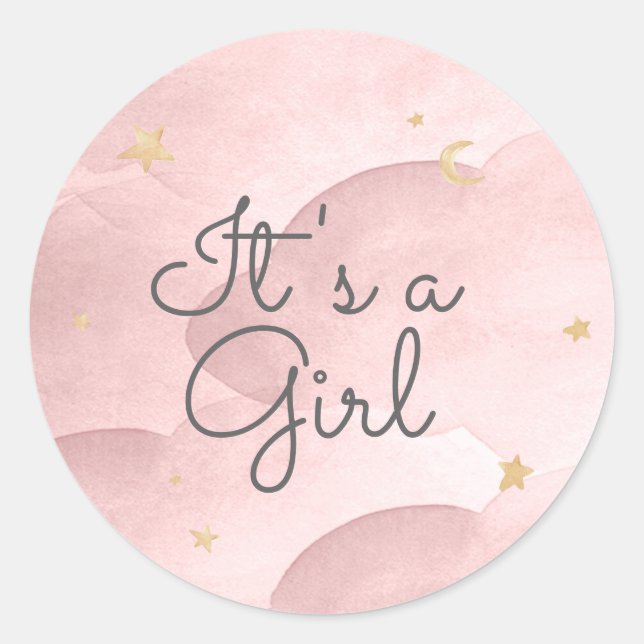 Sweet Dreams Baby Dusche Runder Aufkleber (Vorderseite)