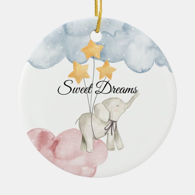 Sweet Dreams Baby Elephant 2021 Keramik Ornament (Vorne)