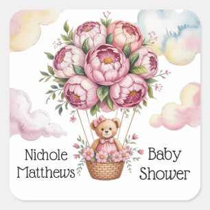 Sweet Dreams Baby Girl Dusche Quadratischer Aufkleber
