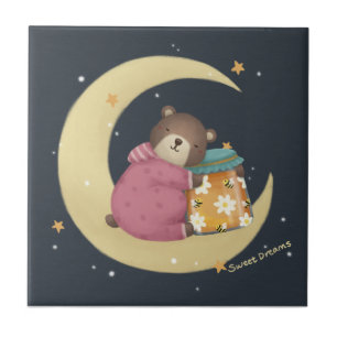 Sweet Dreams: Bären & Honey Illustration Fliese