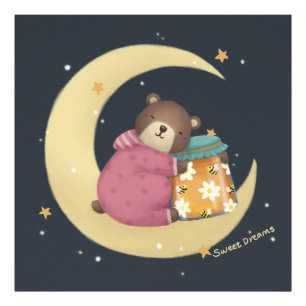 Sweet Dreams: Bären & Honey Illustration Fotodruck