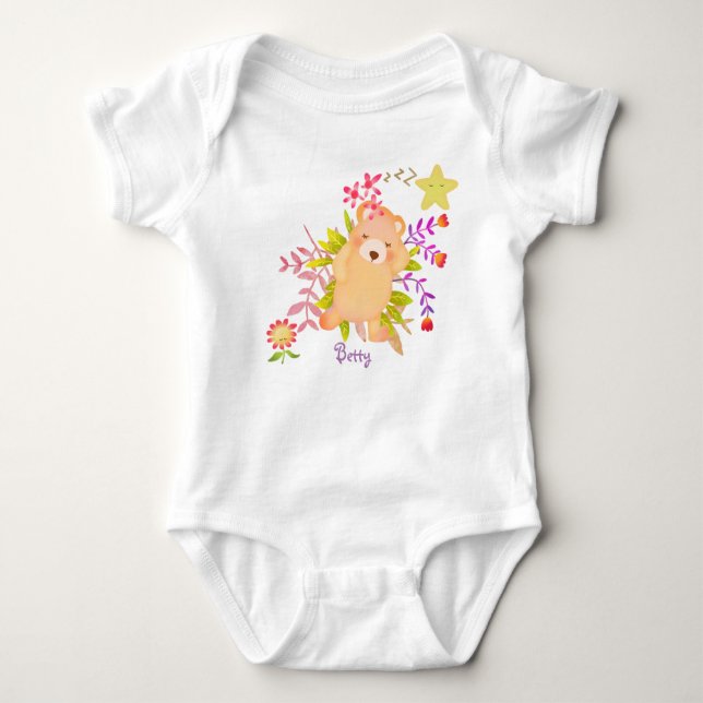Sweet Dreams Bear Baby Bodysuit Baby Strampler (Vorderseite)