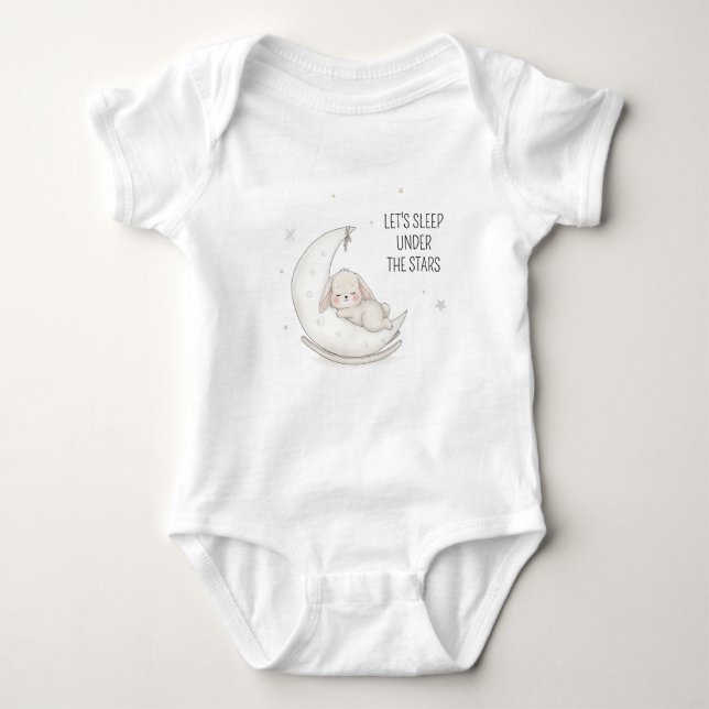 Sweet Dreams Bunny - Lunar Rocker Baby Strampler (Vorderseite)