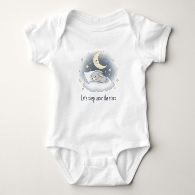 Sweet Dreams Bunny - Lunar Rocker Baby Strampler (Vorderseite)