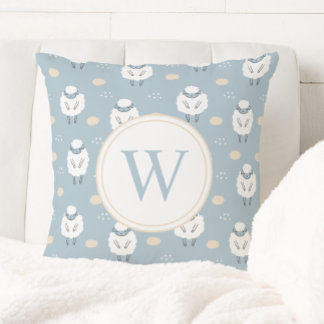 Sweet Dreams Counting Sheep Monogram Kinderzimmer Kissen