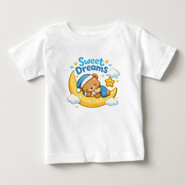 Sweet Dreams – Cute Sleeping Bear Baby Shirt  (Vorderseite)
