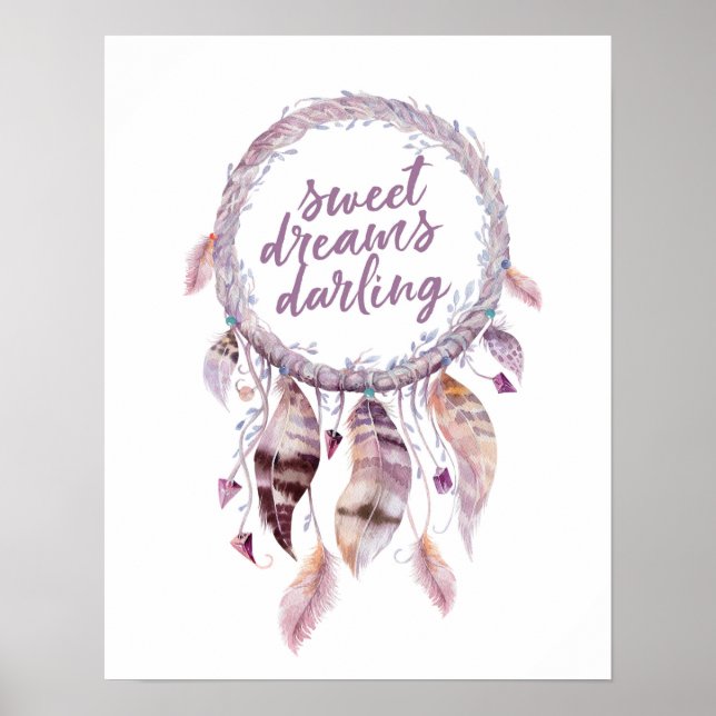 Sweet Dreams Darling Dreamcatcher Print Poster (Vorne)