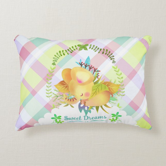 Sweet Dreams Elephant Baby Blanket Dekokissen (Vorderseite)