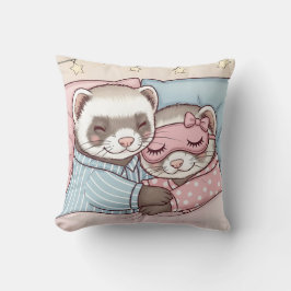 Sweet Dreams Ferret Couple Cute Pajamas Kissen