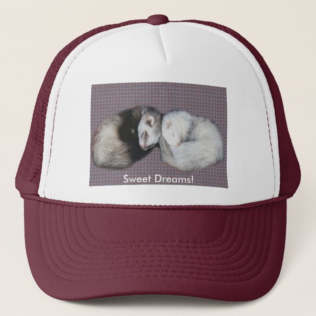 Sweet Dreams Ferrets Hat Truckerkappe (Vorderseite)
