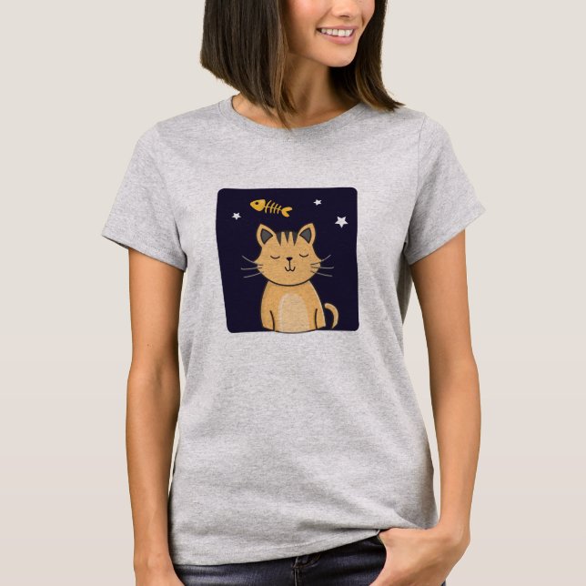 Sweet Dreams Fish Cat Shirt - Funny Cat Lover T-Sh (Vorderseite)