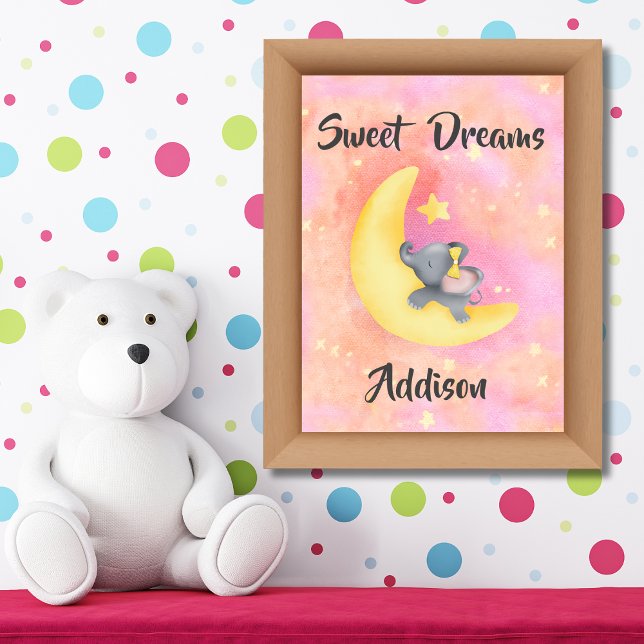 Sweet Dreams Girl Baby Elephant 2 Poster (Von Creator hochgeladen)