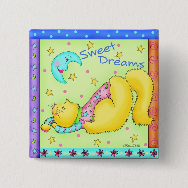 Sweet Dreams Kitty Button Abzeichen (Vorderseite)