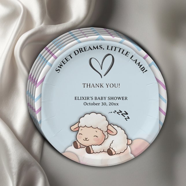 Sweet Dreams Little Lamb Niedlich Kawaii Babydusch Pappteller (Von Creator hochgeladen)