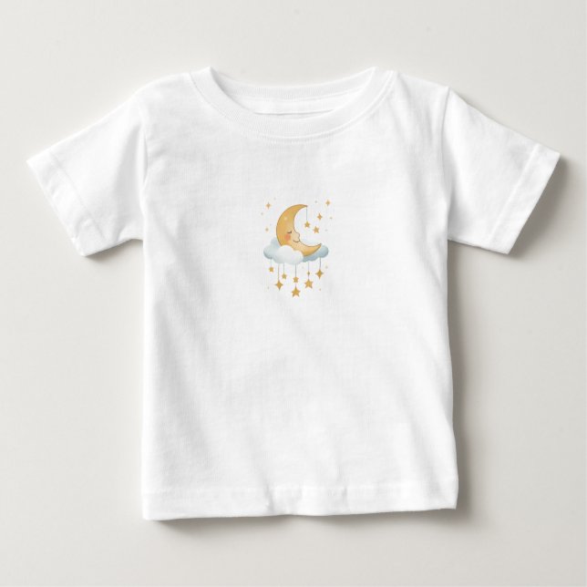 Sweet Dreams Moon – Baby Shower T-Shirt Design (Vorderseite)