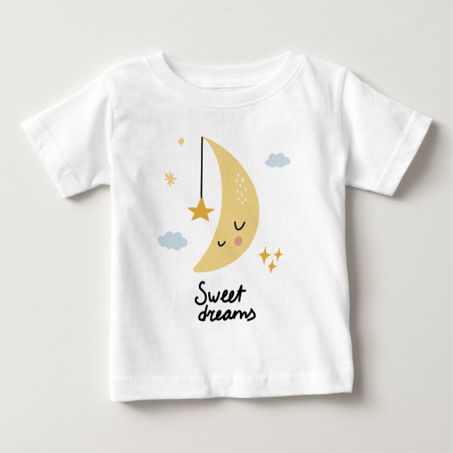 Sweet Dreams Moon & Stars Baby T-shirt (Vorderseite)