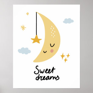 Sweet Dreams Moon & Stars Poster