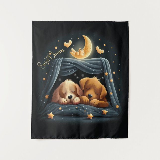 Sweet Dreams Niedlich Design Puppy Wandteppich (Vorderseite)