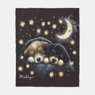 Sweet Dreams Niedlich Design Welpe Personalisiert  Fleecedecke