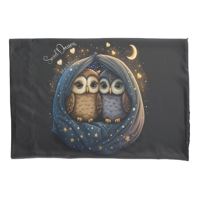 Sweet Dreams Niedliches Design Owl Personalisierte Kissenbezug (Vorderseite)
