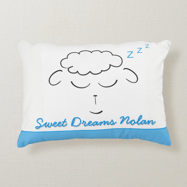 Sweet Dreams niedliches Lamm personalisiert mit Ge Dekokissen (Vorderseite)