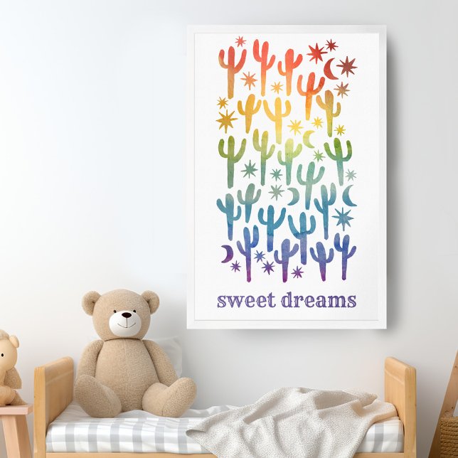 Sweet Dreams Night Desert Cactus Watercolor CUSTOM Poster (Sweet Dreams Night Desert Cactus Watercolor CUSTOM Poster
)