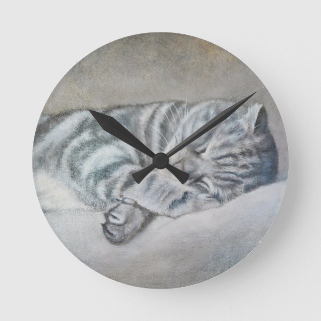 Sweet Dreams of a British Shorthair Runde Wanduhr (Vorderseite)