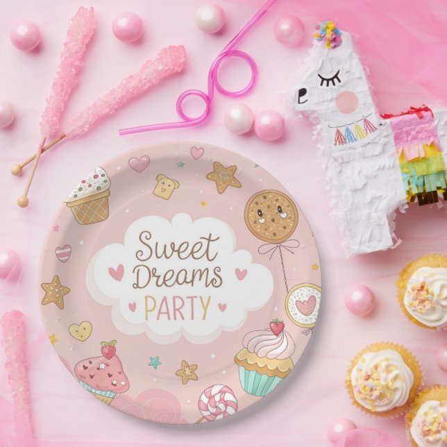 Sweet Dreams Party – Cute Pastel Dessert Celebrati Pappteller (Party)