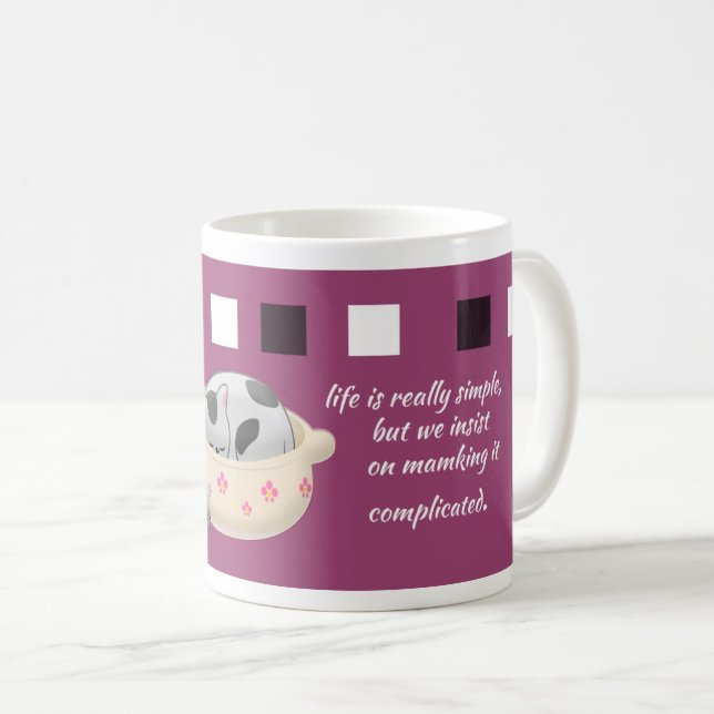 Sweet Dreams: Positives Lebensangebot mit Niedlich Kaffeetasse (VorderseiteRechts)