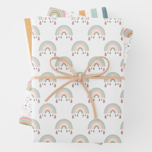 Sweet Dreams Rainbow Muster Wrapping Paper Geschenkpapier Set (Beispiel)