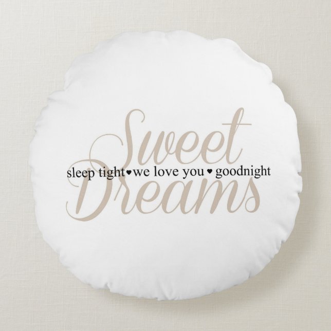Sweet Dreams Sleep Tight Kinderzimmer Quote Kissen (Vorderseite)