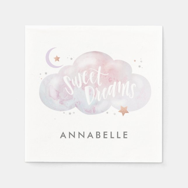 Sweet Dreams slumber Party Personalisiert Napkins Serviette (Vorderseite)