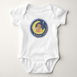 Sweet Dreams: Teddy Bear & Honey Illustration Baby Strampler
