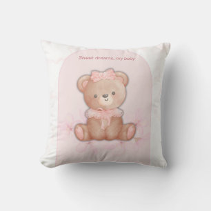 Sweet Dreams Teddy Bear Print Baby Girl Kinderzi Kissen