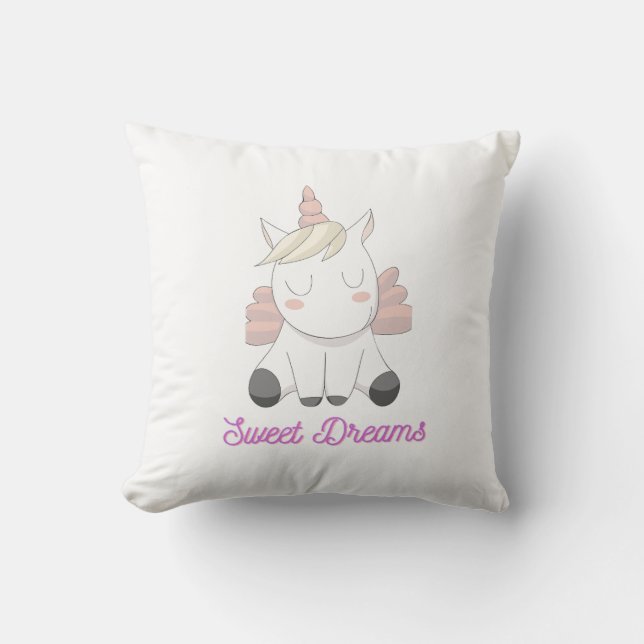 Sweet Dreams Unicorn Kissen (Vorderseite)