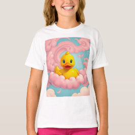 Sweet Duckling on Pink Clouds Birthday  T-Shirt