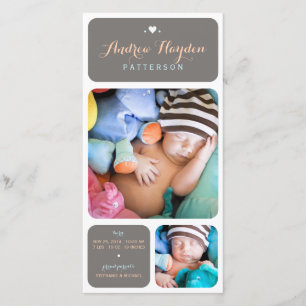 Sweet Duet Foto Baby Boy Geburtserklärung Ankündigung