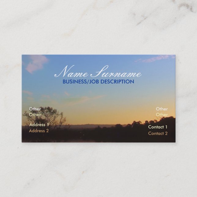 Sweet Dusk Skies Business Card Visitenkarte (Vorderseite)